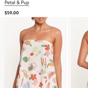 Tropical strapless top